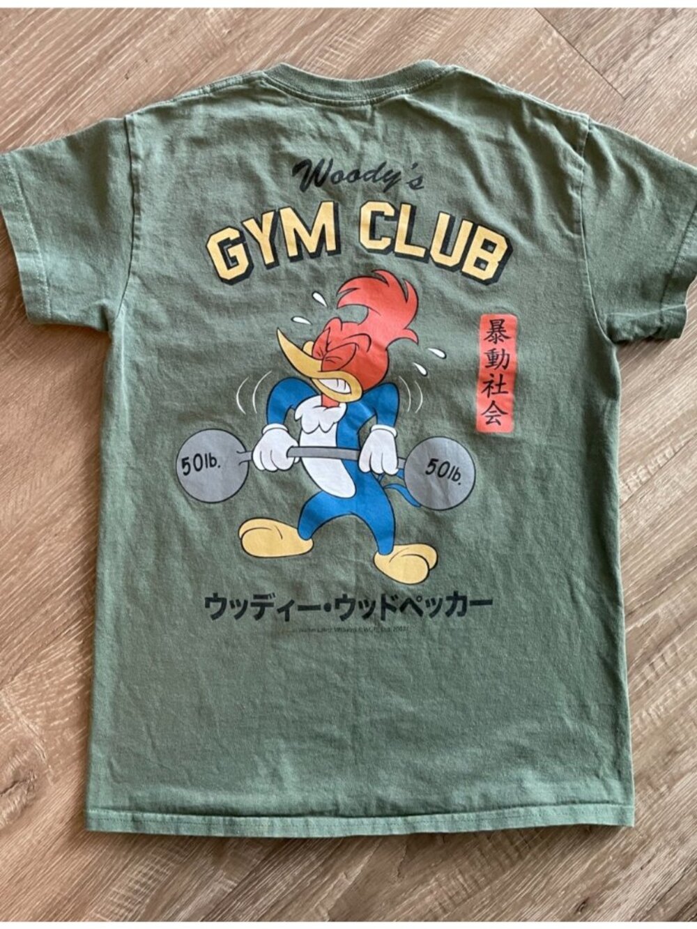 Riot Society Men's T-Shirt Size Small Green Woody's Gym Club Logo Graphic Tee